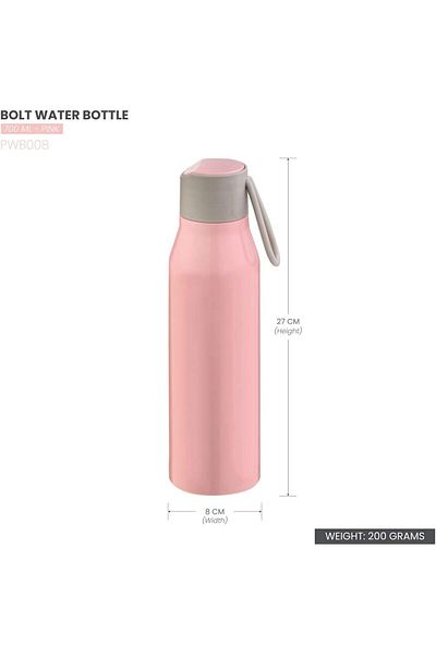 Generic SELVEL Giving shape to life! BOLT PLASTIC WATER BOTTLE PINK, PWB008, 700ML
