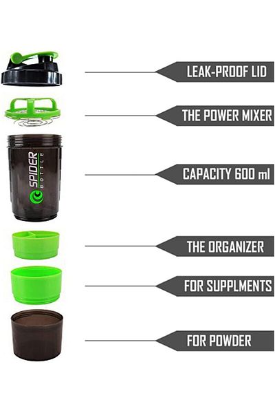 Generic ALCOACH spider Protein Shaker Bottle 20 Ounce Leak Proof Class Portable Gym Shaker Water Bottle wit