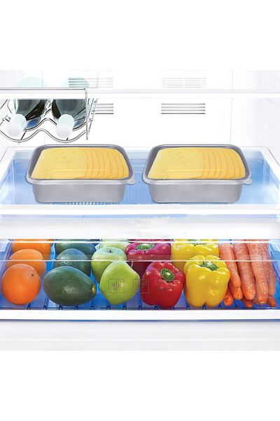 Generic Stainless Steel Cheese Storage Containers with Lids, Lunch Meat Container for Refrigerator, Airtigh