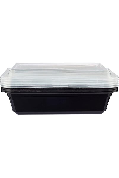 Hotpack Disposable Microwaveable Rectangular Black Base, Meal Prep Container ...
