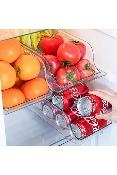 Generic Puricon 2 Pack Refrigerator Organizer Bins Can Dispenser Storage Holder, Soda Beverage Canned Food