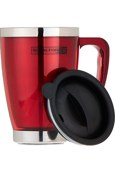 Generic Royalford 14Oz Double Wall Travel Mug Portable With Comfortable High Grip Handle, & High Grade Stai