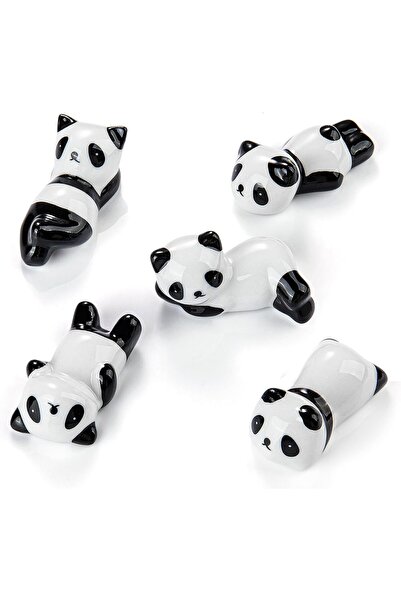 Arabest 5 Pack Cute Ceramic Panda Chopsticks Rest, Chinese Paint Brush Rests,...