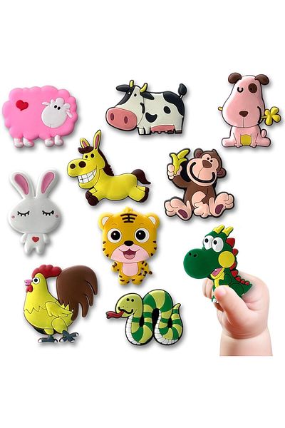 Generic Excefore Fridge Magnets for Toddlers, 10PCs Refrigerator Magnets for Kids, Cartoon Animal Strong Ma