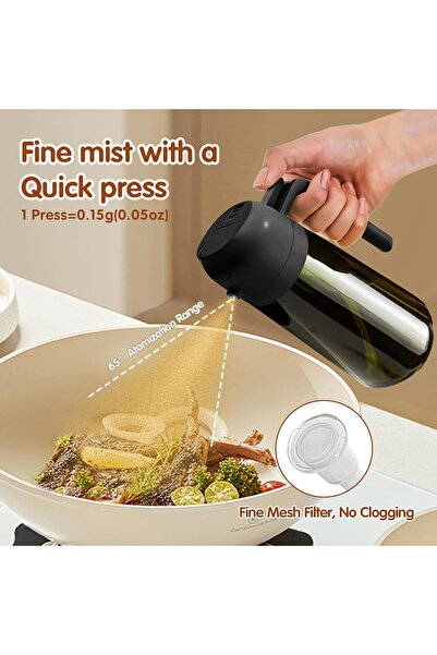 Generic 16oz/470ml 2-Pack Light-Blocking Oil Sprayer & Dispenser (Black & Green)