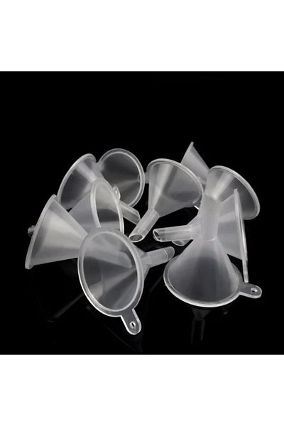 Generic 12pcs Small Clear Plastic PP Mini Funnels Packaging Travel Tools for Empty Bottle Filling Perfumes