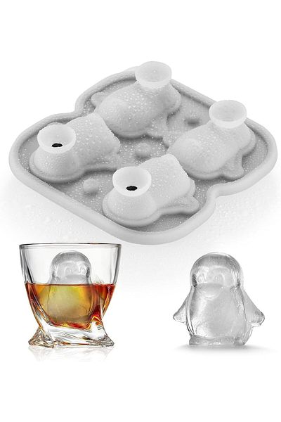 Generic Xspring Ice Cube Tray, 14.5cm ×14.5cm Large Silicone Penguins Ice Trays for Freezer, Fun Shapes Nov