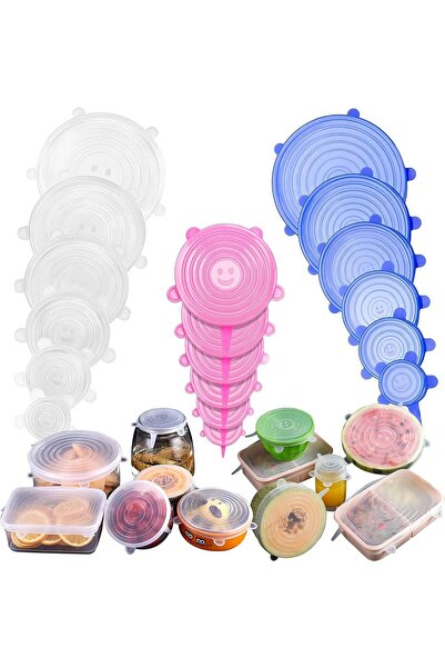 Yuroochii 18 Pack Silicone Stretch Lids Reusable Durable Food Storage Covers ...
