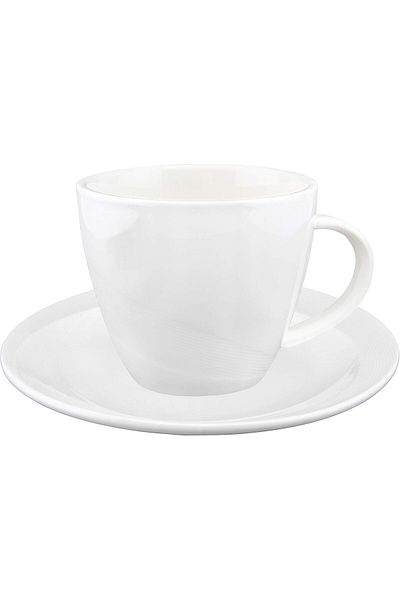Generic Shallow Bone China Tiffany Cup And Saucer Set, White, 80ml, Jx113-C002-01