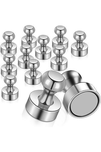 Generic FPMYB 12 Pack Fridge Magnet Push Pin Magnets Strong Rare Earth Magnets for Whiteboard Refrigerator,