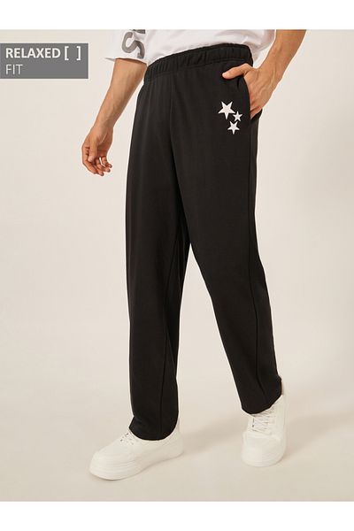 Styli Mid Rise Printed Relaxed Fit Terry Joggers