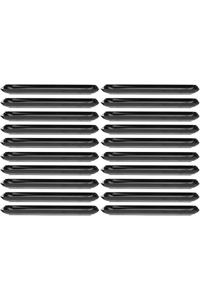 Generic Hotpack Mini Rectangular Black Plates, 20 Pieces Set