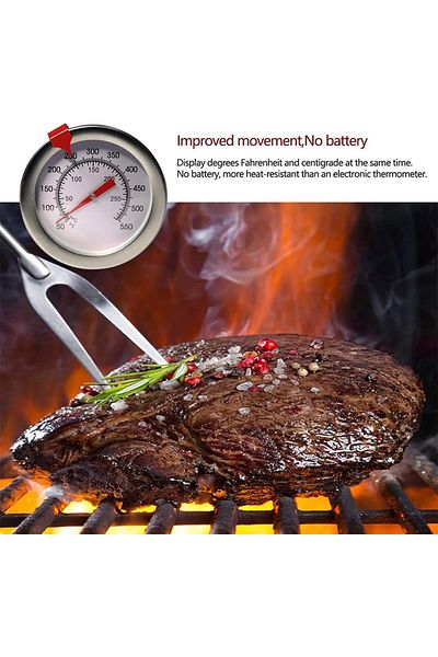 Generic SYOSI Instant Read Deep Fry Thermometer - 12 Inch Stainless Steel Dial Meat Cooking Thermometer for