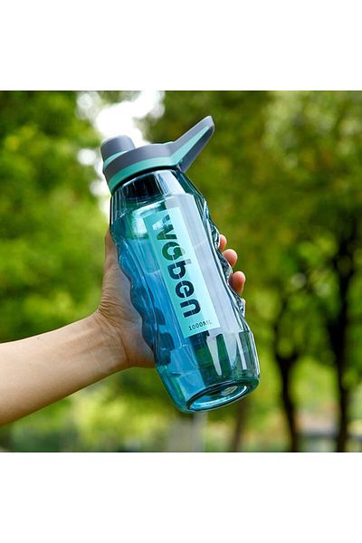 Generic YLTTZH 1000ml Sports Water Bottle with Time Marker - Large BPA Free Water Bottle - Leak Proof Cycli