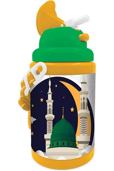 Generic Plastic Madina Printed Design Water Bottle for Kids, 450 ml Capacity