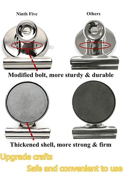 Generic Ninth Five Magnetic Clips - Heavy Duty Refrigerator Magnet Clips - 31mm Wide Scratch Safe - Clip Ma