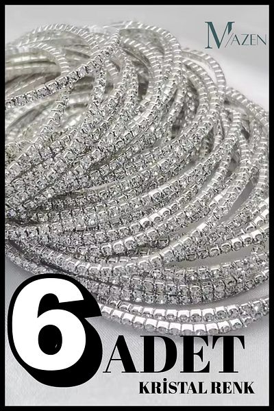MAZEN 6 Pieces Silver Color Elastic Waterway Bracelet