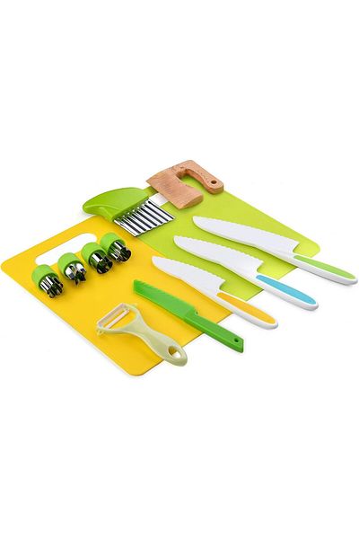 Generic Yeeammk 13 Pieces Montessori Kitchen Tools for Toddlers-Kids Cooking Sets Real-Toddler Safe Knives