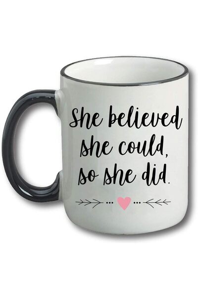 Be Care أكواب قهوة مضحكة سعة 11 أونصة - كانت تعتقد أنها تستطيع، ففعلت - هدية ...