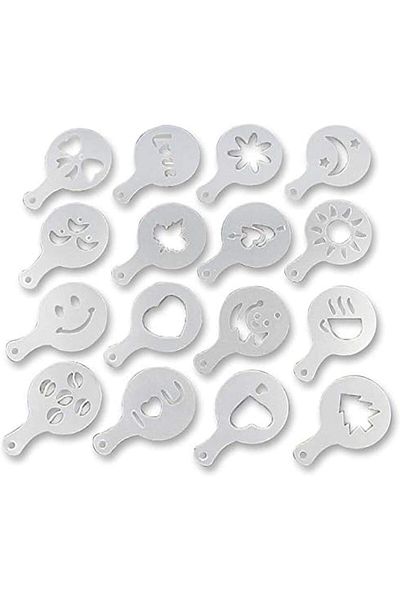 Generic 16Pcs/1Set Fancy coffee printing model thickening Coffee Latte Cappuccino Barista Art Stencils/Cake