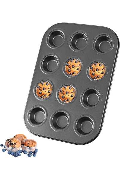 Generic Mini Muffin Pan 12 Cup Nonstick Muffin Tin, 1Pack Carbon Steel Small ...