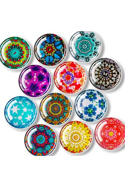 Generic SWIUKPHE Glass Fridge Magnets 12 Pcs, Cute Fridge Magnet Sticker, Strong Refrigerator Magnets Heavy