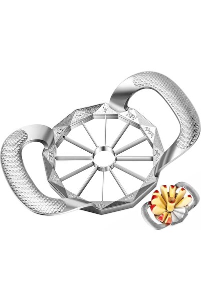 Saharaz قطاعة تفاح، 12 شفرة، أداة تقطيع تفاح كبيرة جدًا، قطاعة متينة من الفولاذ المقاوم للصدأ للفواكه والبطاطس