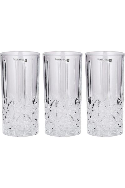 Generic Royalford 360 ML (12.0 OZ) Transparent Glass Tumbler Set- RF11662 Multi-Purpose, Perfect for Hot an