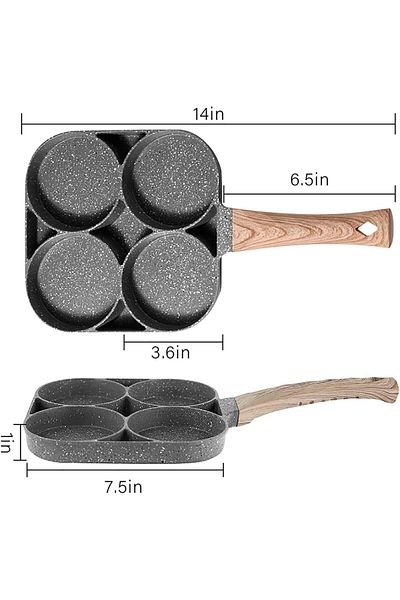 Generic SHOWAY Nonstick Egg Frying Pan of 4 Cups, Healthy Granite Heart Breakfast Pan Saucepan Pancake for