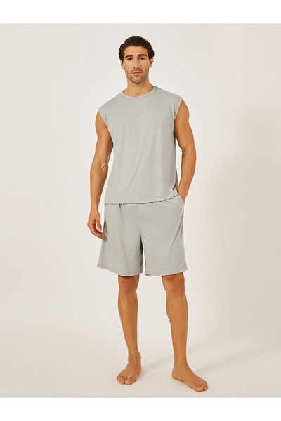 Styli Solid Round Neck Tank and Shorts Set