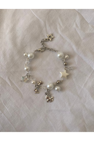 bettymettys İncili Minik Tavşan Fairycore Coquette Charm Bileklik