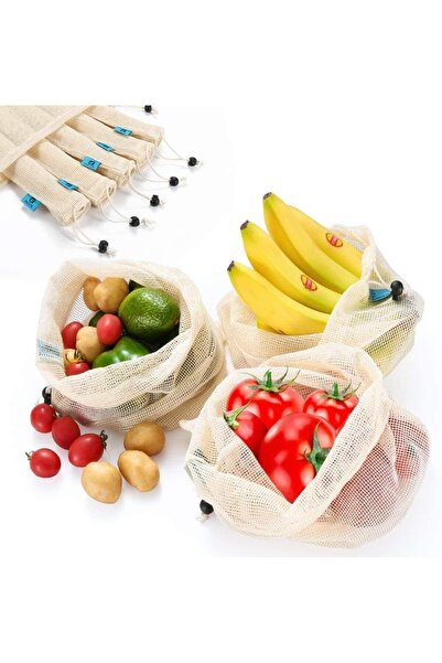 Generic Best Reusable Cotton Mesh Produce Bags with Drawstring – Organic Cott...
