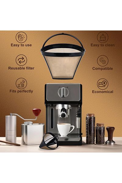 Generic Reusable Coffee Filters for Cuisinart/Ninja Coffee Filter, Permanent Coffee Filter 4, Used for Repl