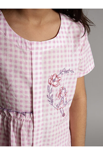 Sanskrutihomes By Styli Checked Embroidered Top and Pants Set