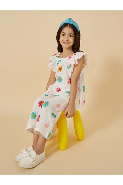 Styli Floral Print Frill Sleeve Top and Pants Set