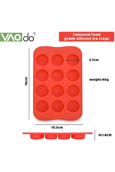 Generic VAODO 4 Pack Ice Cube Trays, Food Grade Silicone, DIY a Variety of Shapes Ice Cube Ball Maker, for