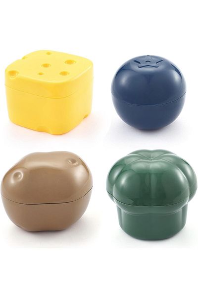 Generic Azonee 4 PCS Fruit and Vegetable Shaped Food Saver Storage Containers Holder Refrigerator Vegetable