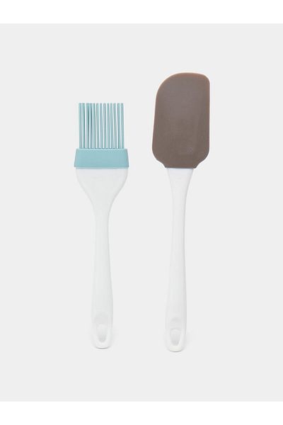 Generic Habbaa Silicone Scraper Oil Brush Cake Spatula— Cream Scraper Sauce Brush Baking Tool Set | Silicon