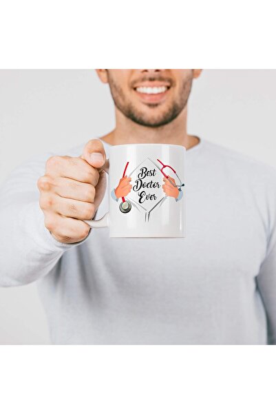 NASAQ Funny 'Best Doctor Ever' Ceramic Coffee Mug - 330 ml (Superman for Doctors)