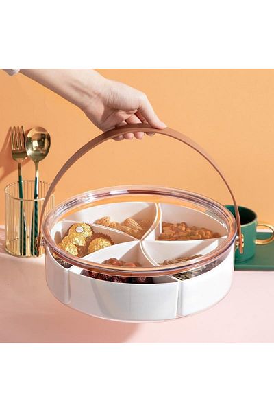 Generic Kitchen Fruit Basket Organizer for Food Storage, Stackable Clear Round Plastic Container with Lid a