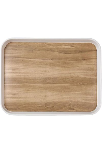 Generic صينية تقديم مستطيلة أنيقة من الميلامين من فيلي، لون بني وأبيض، Y1K150...