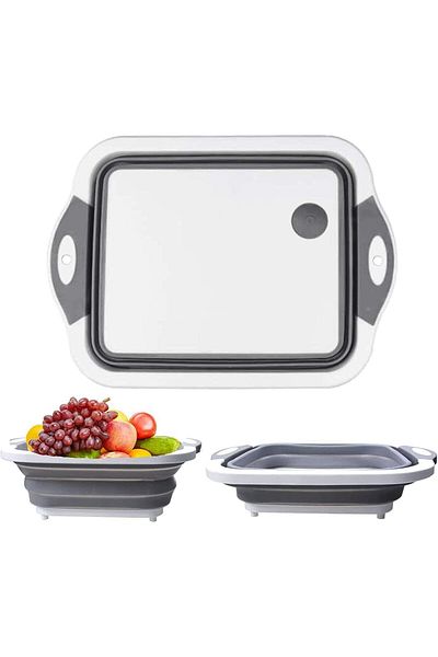 Generic TRASSLE Collapsible Cutting Board, Chopping Board with Towel Kitchen Foldable Camping Dishes Sink S