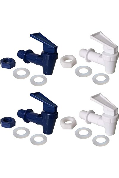 Arabest صنبور بديل لمبرد المياه، طقم من قطعتين باللون الأبيض وقطعتين من البلا...