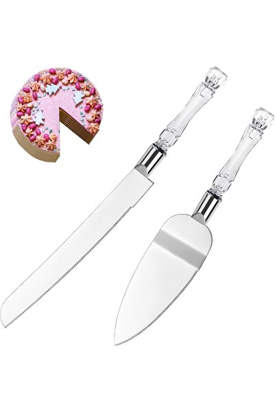 Soyou Wedding Cake Serving Set - 2-Piece Cake Cutting Set with Stainless Stee...