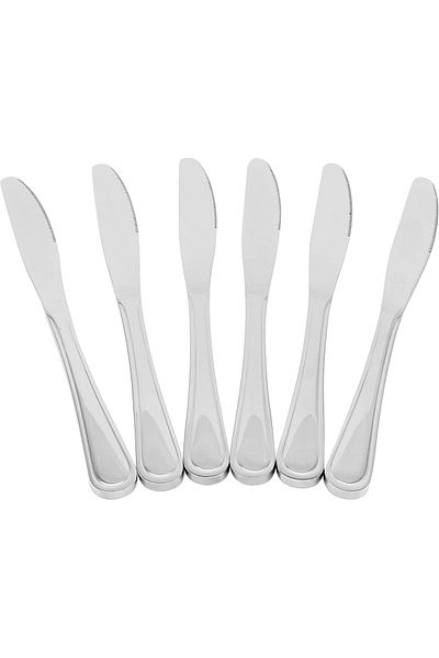 Generic Berger Dessert Knife Set, 6 Pieces, Silver, Fd130-Dsk