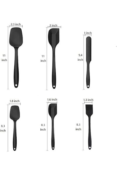 Generic Tazweeq Silicone Spatulas Set, 6 Pieces Silicone Spatula Set Heat Resistant, Cooking Utensils Food