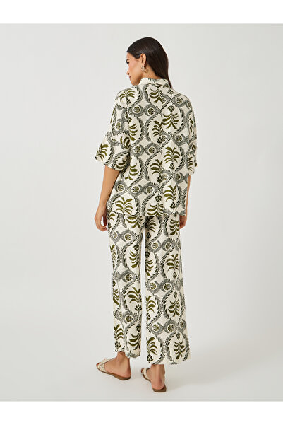 Styli All-Over Print Oversized Shirt and Wide Leg Pants Co-Ords