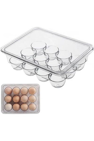 Generic Acrylic Egg Organizer for Preserving, Organizing and Storing Eggs in the Refrigerator 12 Eggs