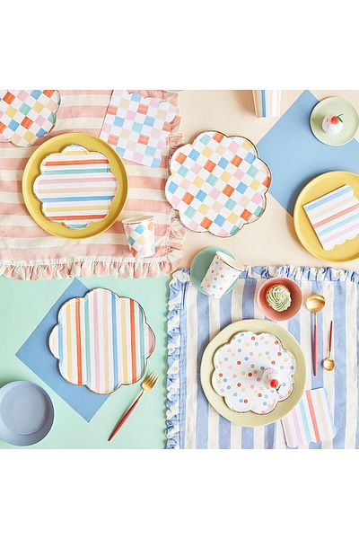 Generic Meri Meri Colourful Pattern Dinner Plates