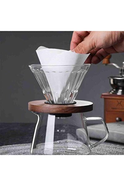 Generic فلاتر قهوة 8MORE V60 على شكل مخروط، ورق أبيض غير مبيض، 200 قطعة، متوا...